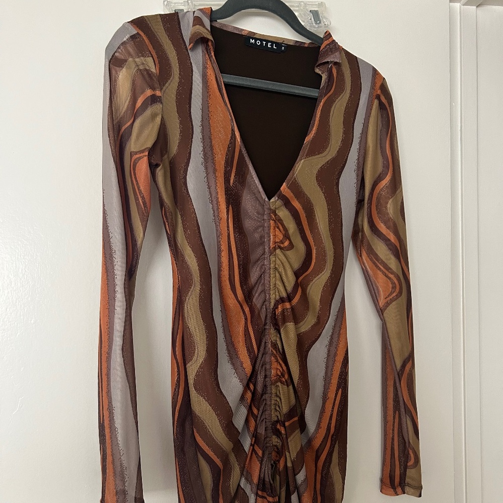 motel rocks multi colored mini dress